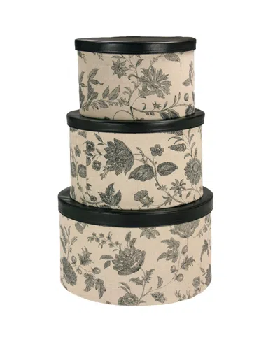 HOUSEHOLD ESSENTIALS ROUND HAT BOXES, SET OF 3