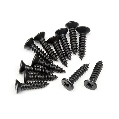 HPI RACING M2.6 X 12 MM TAPPING FLANGED FLAT HEAD SCREW BULLET MT & ST, 12 PIECE