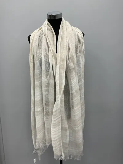 HUBERT GASSER LINENE/LUREX SCARF IN NATURAL
