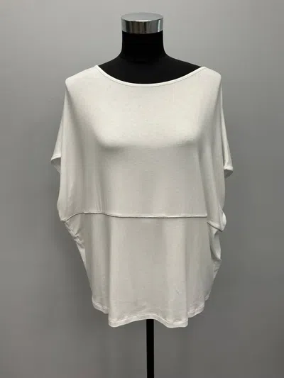 HUBERT GASSER WHITE MONILI TRIMMED TOP