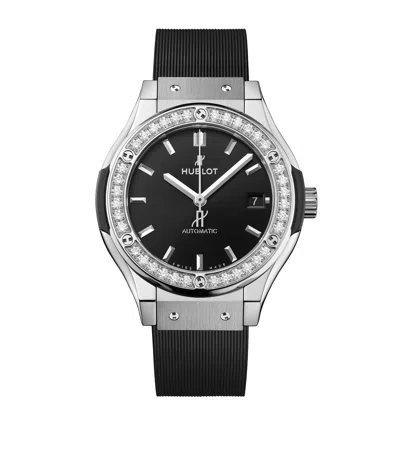 HUBLOT TITANIUM AND DIAMOND CLASSIC FUSION WATCH