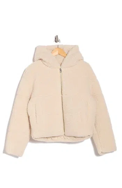 HUDSON HUDSON JEANS FAUX SHEARLING HOODED JACKET