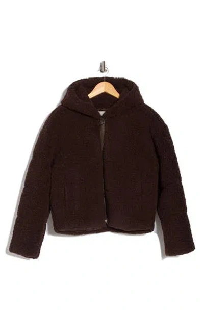 HUDSON HUDSON JEANS FAUX SHEARLING HOODED JACKET