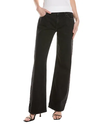 HUDSON HUDSON JEANS KELLI LOW-RISE EMBELLISHED BLACK LOOSE STRAIGHT JEAN