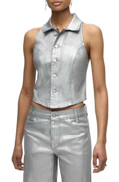 HUDSON HUDSON JEANS METALLIC HALTER VEST