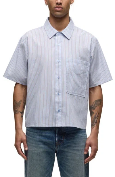HUDSON HUDSON JEANS REX SHORT SLEEVE COTTON BUTTON-UP SHIRT