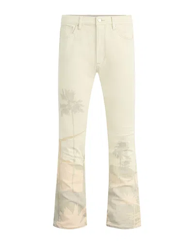 HUDSON WALKER KICK FLARE STRAIGHT FIT DISTRESSED JEANS IN NATURAL DESERT WHITE