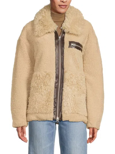 HUDSON WOMEN'S FAUX SHEARLING OVERSIZED JACKET