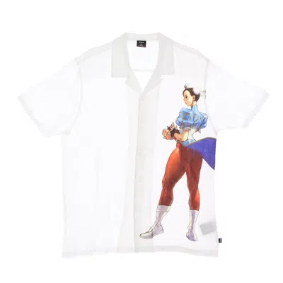 HUF CHUN LI RESORT SHIRT X STREET FIGHTER WHITE MEN'S SHORT SLEEVE SHIRT