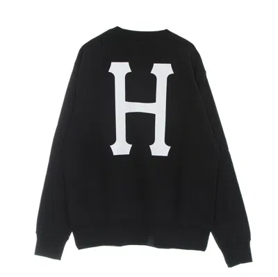 HUF ESSENTIALS CLASSIC H CREW BLACK MEN'S CREWNECK SWEATSHIRT