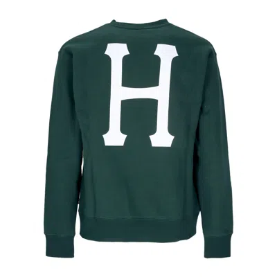 HUF ESSENTIALS CLASSIC H CREW MEN'S CREWNECK SWEATSHIRT FOREST GREEN