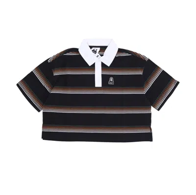 HUF WOMEN'S SHORT SLEEVE POLO RUN THINGS CROP POLO SHIRT X X-GIRL BLACK