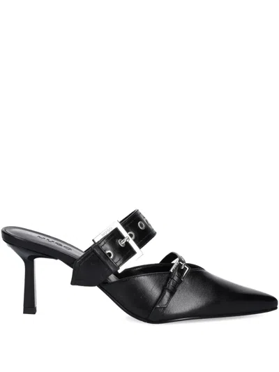 HUGO BOSS 70MM BUCKLED LEATHER MULES