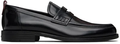 HUGO BOSS BLACK RUBBER-SOLE LEATHER LOAFERS