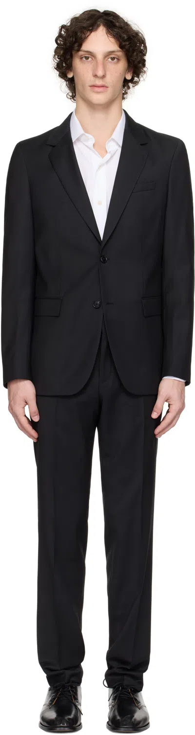 HUGO BOSS BLACK SLIM-FIT MICRO-PATTERN VIRGIN WOOL SUIT