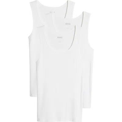 HUGO BOSS BOSS 3-PACK RIBBED COTTON TANKS
