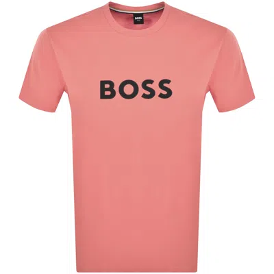 HUGO BOSS BOSS BEACHWEAR LOGO T SHIRT PINK