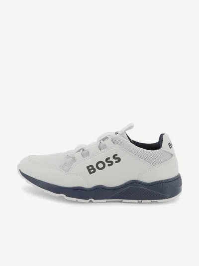 HUGO BOSS BOSS BOYS LACE UP LOGO TRAINERS