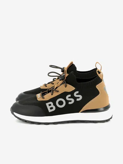 HUGO BOSS BOSS BOYS LOGO SOCK TRAINERS