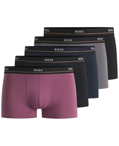 HUGO BOSS BOSS BY HUGO BOSS MEN'S 5-PACK ESSENTIAL LOGO TRUNKS