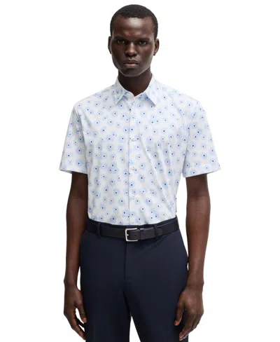 HUGO BOSS BOSS BY HUGO BOSS MEN'S COTTON-BLEND SLIM-FIT DRESS SHIRT