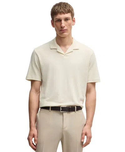 HUGO BOSS BOSS BY HUGO BOSS MEN'S COTTON LINEN REGULAR-FIT POLO SHIRT