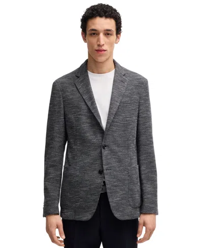 HUGO BOSS BOSS BY HUGO BOSS MEN'S MICRO-PATTERNED SLIM-FIT BLAZER