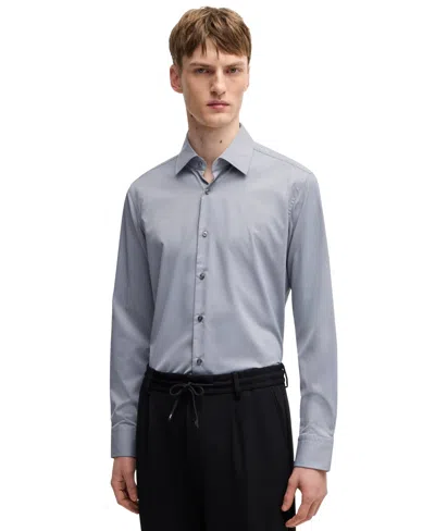 HUGO BOSS BOSS BY HUGO BOSS MEN'S STRUCTURED STRETCH REGULAR-FIT DRESS SHIRT