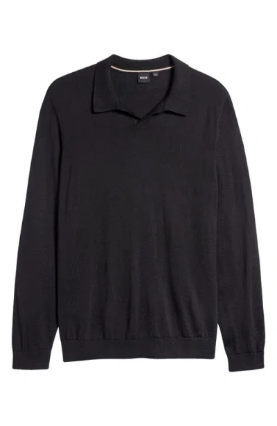HUGO BOSS BOSS ENORD LONG SLEEVE WOOL POLO SWEATER
