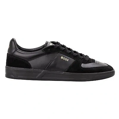 HUGO BOSS BOSS HERREN SNEAKER LOW - BRANDON TENN SDVLT, HALBSCHUH, ECHTLEDER, LOGO SCHW...