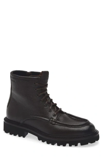 HUGO BOSS BOSS JULIO LUGGED MOC TOE LEATHER BOOT