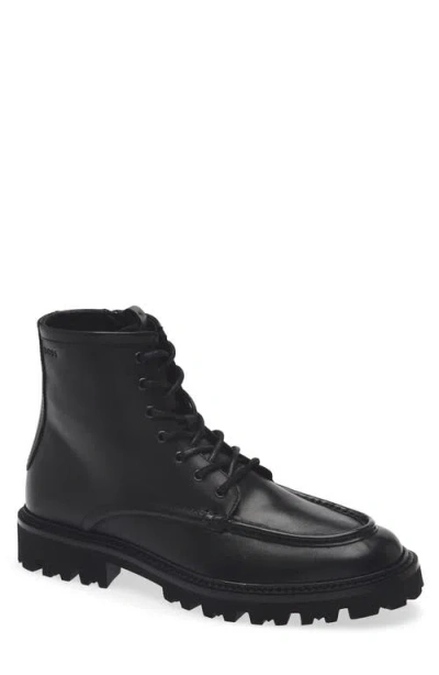 HUGO BOSS BOSS JULIO LUGGED MOC TOE LEATHER BOOT
