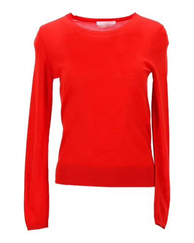 HUGO BOSS BOSS MERINO SUPER FINE SWEATER IN RED WOOL