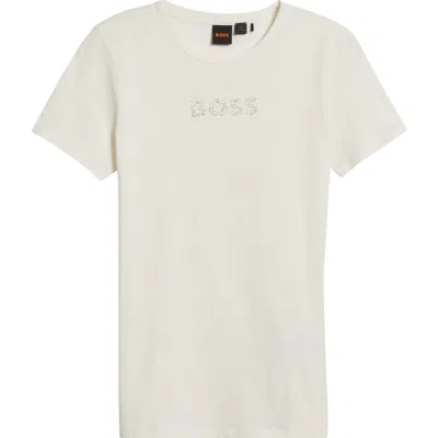 HUGO BOSS BOSS ORANGE RHINESTONE EMBELLISHED COTTON GRAPHIC T-SHIRT