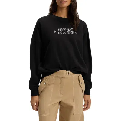 HUGO BOSS BOSS ORANGE STAR LOGO EMBROIDERED SWEATSHIRT