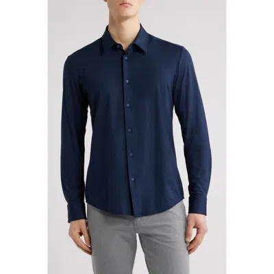 HUGO BOSS BOSS ROAN KENT KNIT BUTTON-UP SHIRT