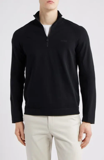 HUGO BOSS BOSS SEAMLESS TECH QUARTER ZIP STRETCH SWEATSHIRT