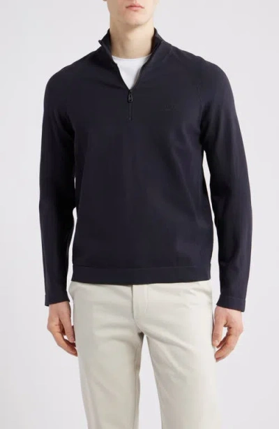 HUGO BOSS BOSS SEAMLESS TECH QUARTER ZIP STRETCH SWEATSHIRT