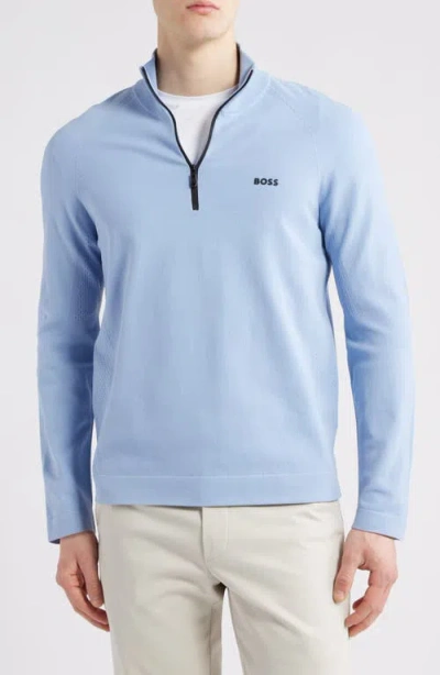 HUGO BOSS BOSS SEAMLESS TECH QUARTER ZIP STRETCH SWEATSHIRT