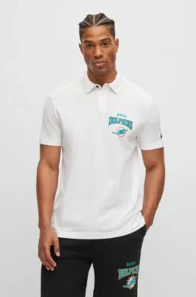 HUGO BOSS BOSS X NFL COTTON-PIQU POLO SHIRT WITH COLLABORATIVE BRANDING