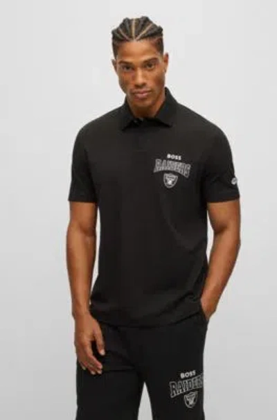 HUGO BOSS BOSS X NFL COTTON-PIQU POLO SHIRT WITH COLLABORATIVE BRANDING