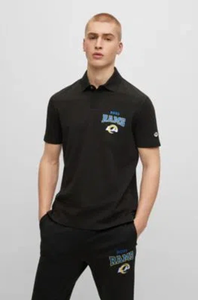 HUGO BOSS BOSS X NFL COTTON-PIQU POLO SHIRT WITH COLLABORATIVE BRANDING