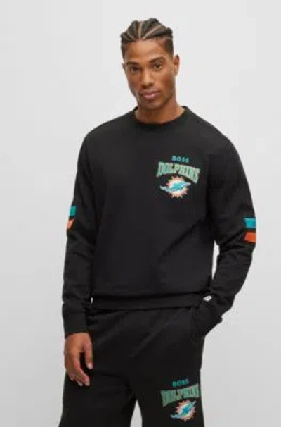 HUGO BOSS BOSS X NFL COTTON-TERRY SWEATSHIRT WITH COLLABORATIVE BRANDING