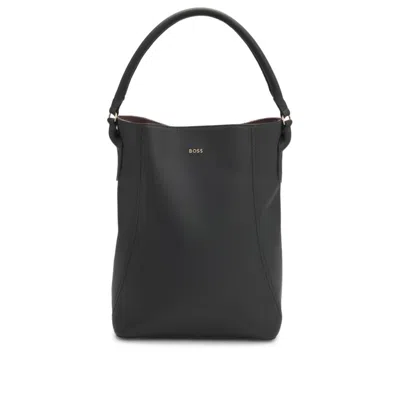 HUGO BOSS BUCKET BAG IN GRAINED LEATHER
