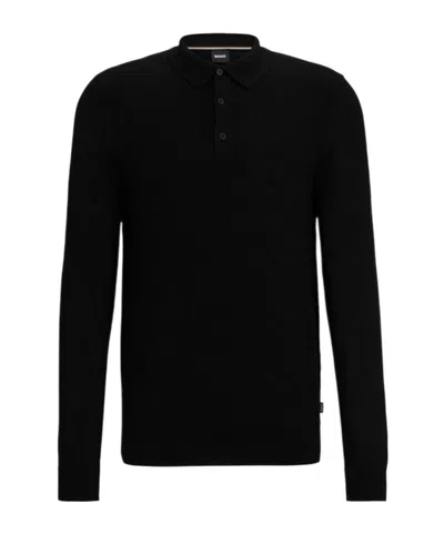 HUGO BOSS COLLARLESS VIRGIN WOOL-BLEND TOP