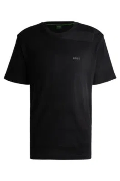 HUGO BOSS COTTON-JACQUARD REGULAR-FIT T-SHIRT WITH SEASONAL ARTWORK