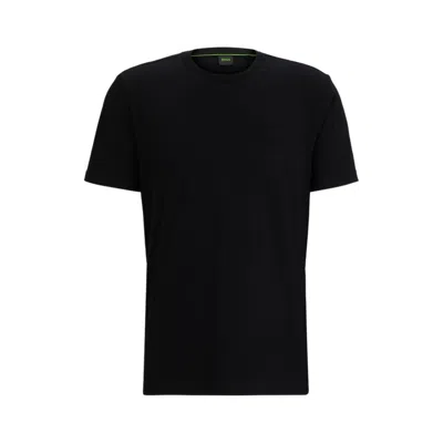 HUGO BOSS COTTON-JERSEY REGULAR-FIT T-SHIRT WITH 3D MESH LOGO