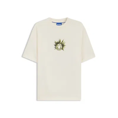 HUGO BOSS COTTON-JERSEY T-SHIRT WITH HAPPY HUGO ARTWORK