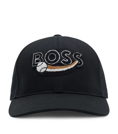 HUGO BOSS COTTON LOGO BASEBALL CAP