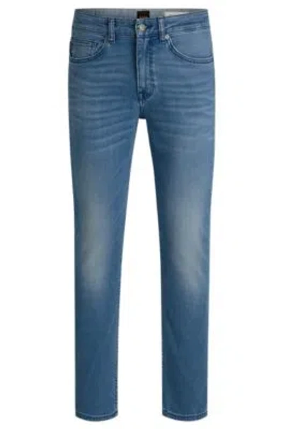 HUGO BOSS DELAWARE SLIM-FIT JEANS IN BLUE SUPER-STRETCH DENIM